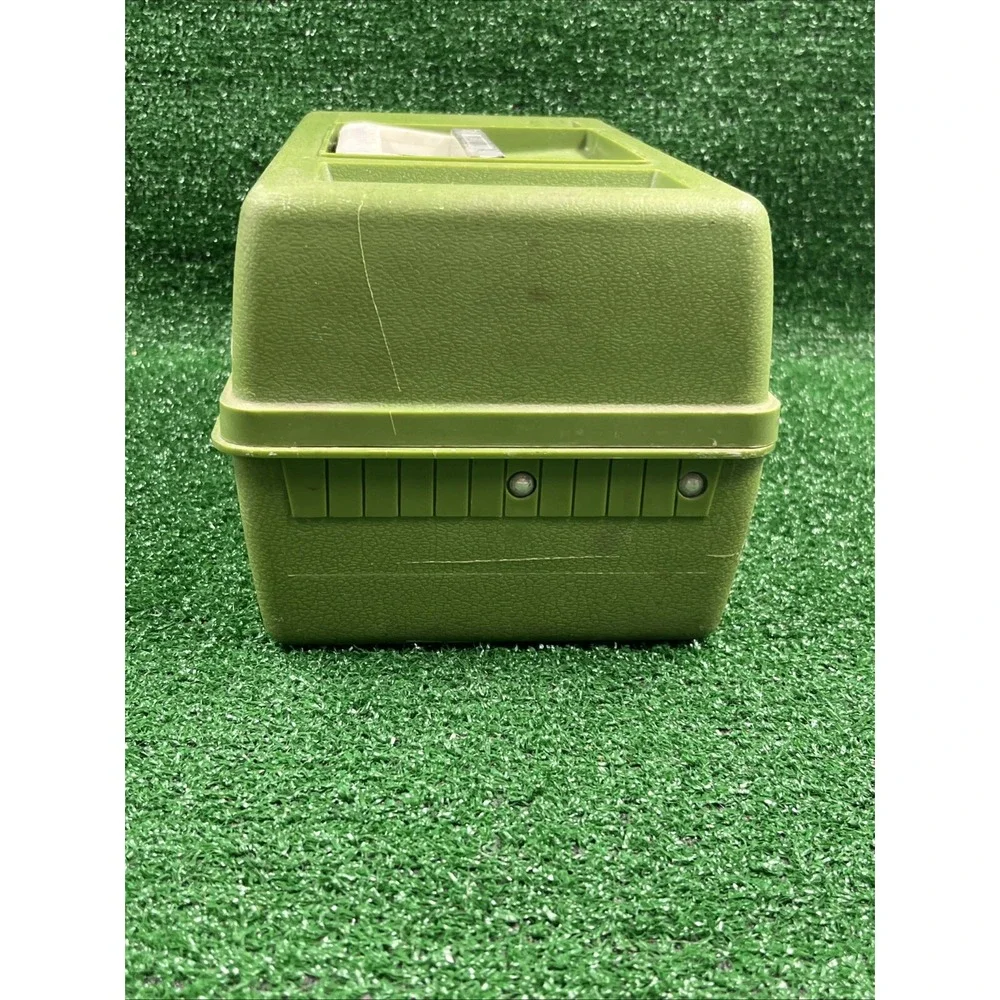Vintage Ted Williams Tackle Box 34444‎ 3 Tier Trays Green Plastic Fishing Case